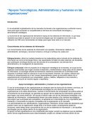 Apoyos tecnológicos, administrativos y humanos en las organizaciones