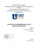 Funciones de los Departamentos de las Agencias Publicitarias.