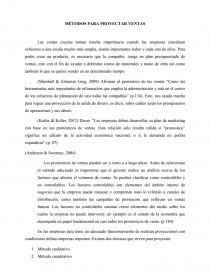 MÉTODOS PARA PROYECTAR VENTAS.. Página 1