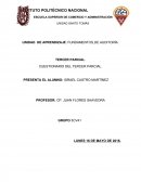 PROCEDIMIENTOS Y TÉCNICAS DE AUDJITORÍA. CUESTIONARIO II DE TERCERA EVALUACIÓN.