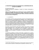 LA DESCENTRALIZACIÓN UN PILAR BÁSICO DE LA MODERNIZACIÓN DEL ESTADO COLOMBIANO.