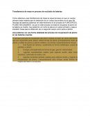 Transferencia de masa en proceso de reciclado de baterías.