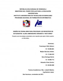 Proyecto socio tecnológico presentado como requisito para optar al título superior en informática. Página 1
