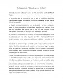 El mito de la caverna habla sobre uno de los más importantes escritos del filósofo Platón..