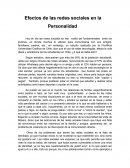 Efecto de las redes sociales en la Personalidad.
