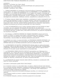 Directrices para iniciar un proyecto misionero. Página 1