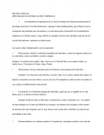 PRUEBA PARCIAL DIPLOMADO EN ESTIMULACIÓN TEMPRANA. Página 1