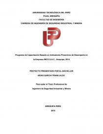 Programa de Capacitación Basado en Indicadores Proactivos de Desempeño en la Empresa IMCO S.A.C. Página 1