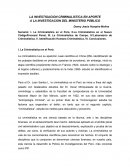LA INVESTIGACION CRIMINALISTICA EN APORTE A LA INVESTIGACION DEL MINISTERIO PÚBLICO
