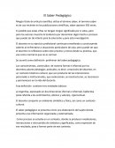 El Saber Pedagógico.