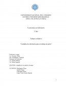 Trabajo evaluativo “Cuidados de enfermería para un trabajo de parto"