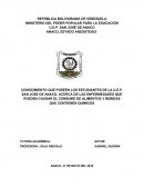 CONOCIMIENTO QUE POSEEN LOS ESTUDIANTES DE LA U.E.P. SAN JOSE DE ANACO