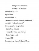 Mol cantidad de sustancia, producción de acero y estequiometria