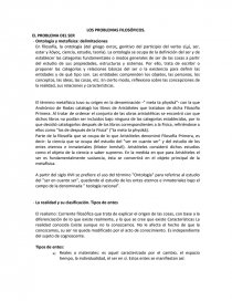 LOS PROBLEMAS FILOSÓFICOS. EL PROBLEMA DEL SER. Página 1