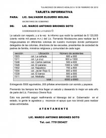 Ejemplo de una Tarjeta Informativa. Página 1