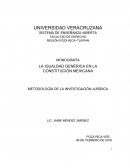 Igualdad Genérica en la Constitución Mexicana.