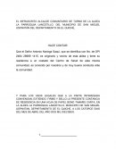 EL INFRASCRITO ALCALDE COMUNITARIO DE TURNO DE LA ALDEA LA PARROQUIA LANCETILLO, DEL MUNICIPIO DE SAN MIGUEL USPANTÁN DEL DEPARTAMENTO DE EL QUICHÉ,