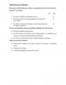 PROGRAMA DE AUDITORÍA.. Página 1