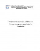 Construcción de una pila galvánica con limones para generar electricidad en fotodiodos..