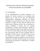Resumen sobre el articulo referente a los recursos humanos en la actualidad