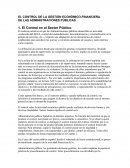 EL CONTROL DE LA GESTIÓN ECONÓMICO.