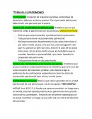 PATRIMONIO: Conjunto de relaciones jurídicas contentivas de derechos y deberes, activos y pasivos. Para que exista patrimonio debe existir una persona que lo posea..