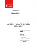 PRIMER INFORME “ANÁLISIS DE LAS ÁREAS FUNCIONALES DE LA EMPRESA SODIMAC S.A.”
