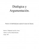 Dialógica y Argumentación. Practico mi habilidad para explicar los tipos de falacias