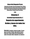 Reporte de experimento. Ácidos y bases de todos los días.