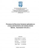Procesos de Recursos Humanos aplicados en el área administrativa del Instituto Simón Bolívar, Asociación Civil (A.C.)