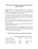Comparación del método del promedio ponderado y del método de PESP