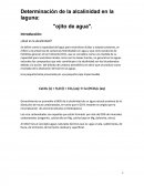 Determinación de la alcalinidad en la laguna: "ojito de agua".