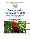Presupuesto Participativo 2017 del distrito de Ocobamba, Cusco