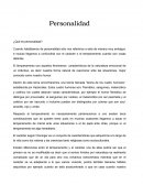 Personalidad ¿Qué es personalidad?