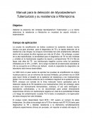 Manual para la detección de Mycobacterium Tuberculosis y su resistencia a Rifampicina.
