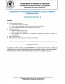 ELABORACIÓN Y EVALUACIÓN DE PROYECTOS DE COMERCIO INTERNACIONAL # ESTUDIO TÉCNICO #