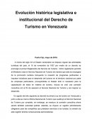 Evolución histórica legislativa e institucional del Derecho de Turismo en Venezuela