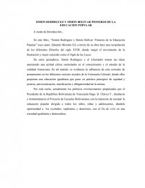 Simón Rodríguez y Simón Bolívar: Pioneros de la Educación Popular. Página 2