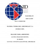 MATERIA: TEORIAS DEL APRENDIZAJE Y LA INSTRUCCIÓN.