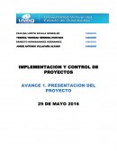 IMPLEMENTACION Y CONTROL DE PROYECTOS