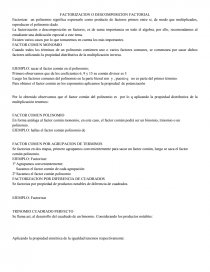 FACTORIZACION O DESCOMPOSICION FACTORIAL. Página 1