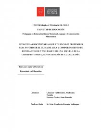 ESTRATEGIAS DISCIPLINARIAS QUE UTILIZAN LOS PROFESORES PARA FAVORECER EL CLIMA DE AULA Y COMPORTAMIENTO DE ESTUDIANTES. Página 1