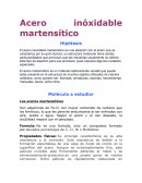 Acero inoxidable martensítico