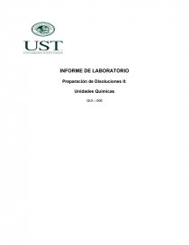 INFORME DE LABORATORIO Preparación de Disoluciones II:. Página 1