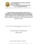 IDENTIFICACION DE LAS NECESIDADES SOCIALES DE LOS ESTUDIANTES