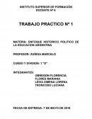 MATERIA: ENFOQUE HISTORICO POLITICO DE LA EDUCACION ARGENTINA.