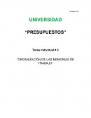 Tarea individual # 2 “ORGANIZACIÓN DE LAS MEMORIAS DE TRABAJO”