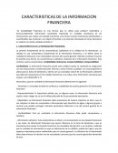 CARACTERÍSTICAS DE LA INFORMACIÓN FINANCIERA.