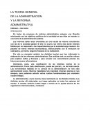 LA TEORIA GENERAL DE LA ADMINISTRACION Y LA REFORMA ADMINISTRATIVA