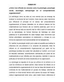 Influencia de diferentes disciplinas científicas (psicología, psicología social, sociología y antropología) en el comportamiento organizacional